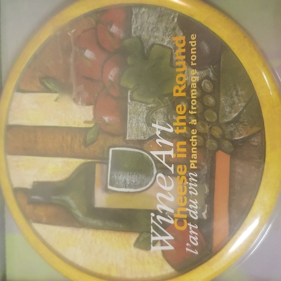 Wine art round cheese board New sommelier - Picture 2 of 5